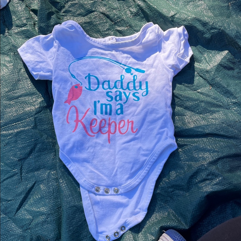 White Baby Onesie with Colorful Print